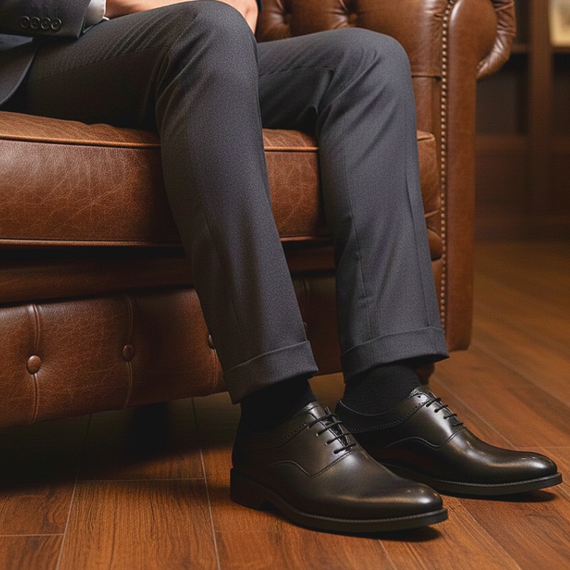 کفش رسمی بندی مردانه مدل sahand-مشکی