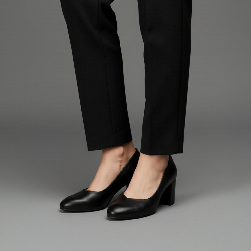 کفش مجلسی زنانه پاشنه 7 سانتی مدل روژان-مشکی