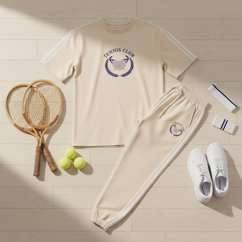 ست تیشرت و شلوار مردانه بنگال کش مدل Atrin-کرم